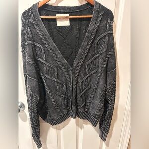 Like new Women's charcoal lucky brand cotton cardigan xxl Wore